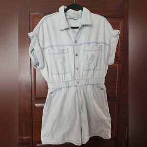 Zara Lightweight Denim Short Romper